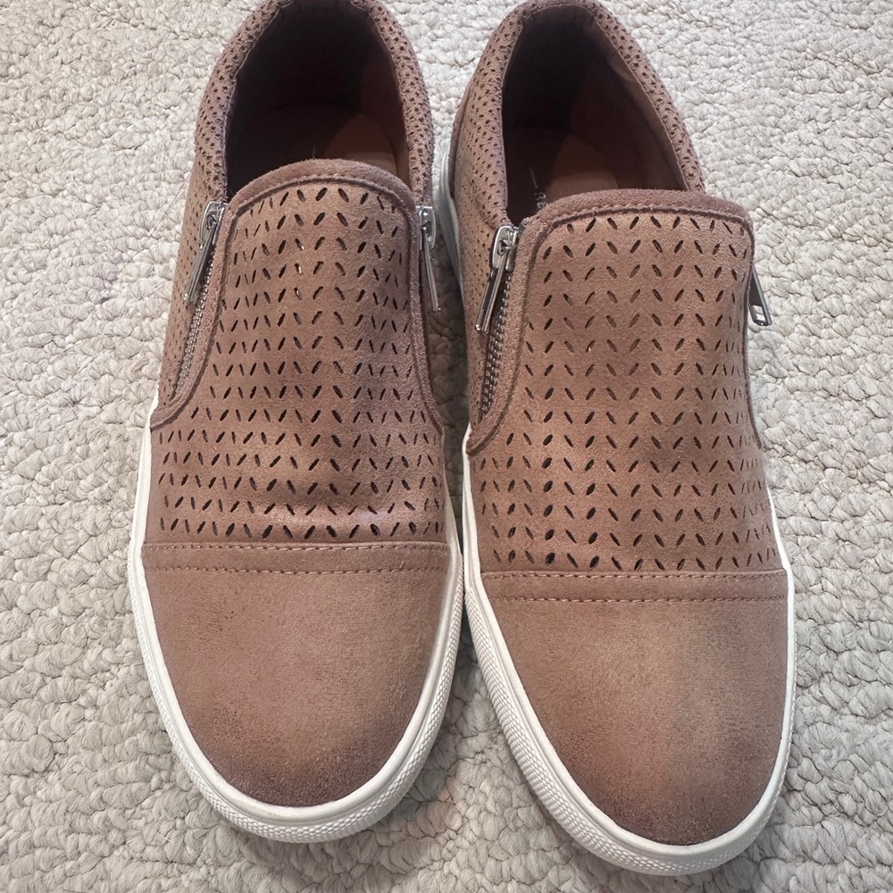 Report Taupe Perforated Slip-On Sneakers
